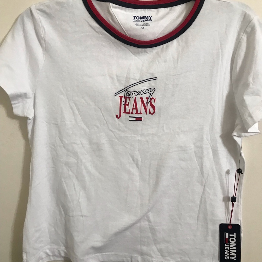 Tommy Jeans White T-Shirt with Logo